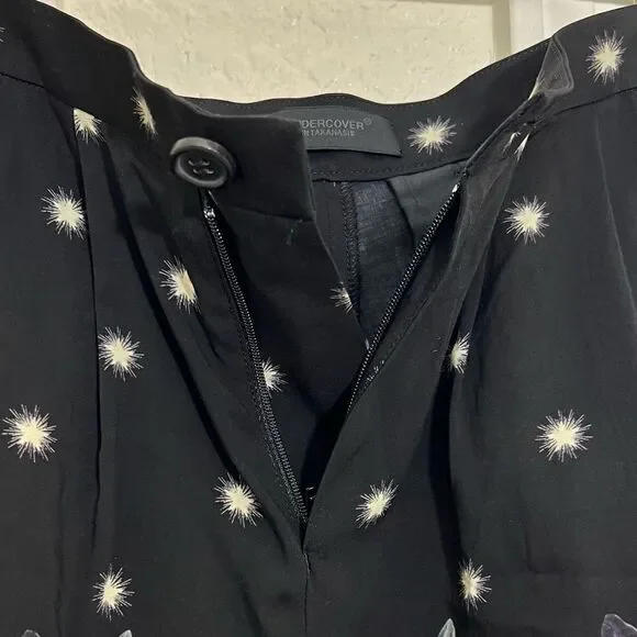 Undercover Jun Takahashi Cat Printed Rayon Shorts Black White New Size 2 - Picture 8 of 15